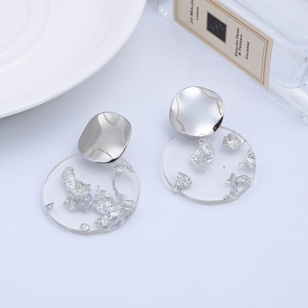 Boucles-d-oreilles-Clip-pour-femmes-en-ac-tate-rondes-sans-trou-en-resine-acrylique-argent