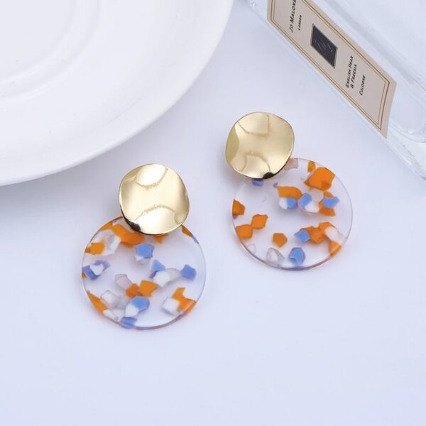 Boucles-d-oreilles-Clip-pour-femmes-en-ac-tate-rondes-sans-trou-en-resine-acrylique-orange