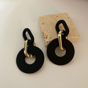 Boucles-d-oreilles-en-resine-plaquee-or-pour-femmes-nouveau-Design-aiguille-mode-bijoux-rond